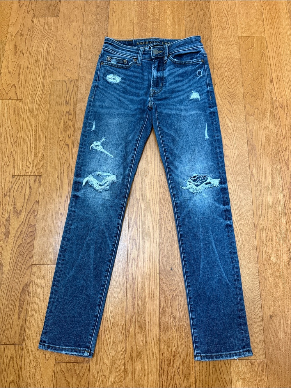 American Eagle Outfitters Men's Slim Distressed Jeans - Blue